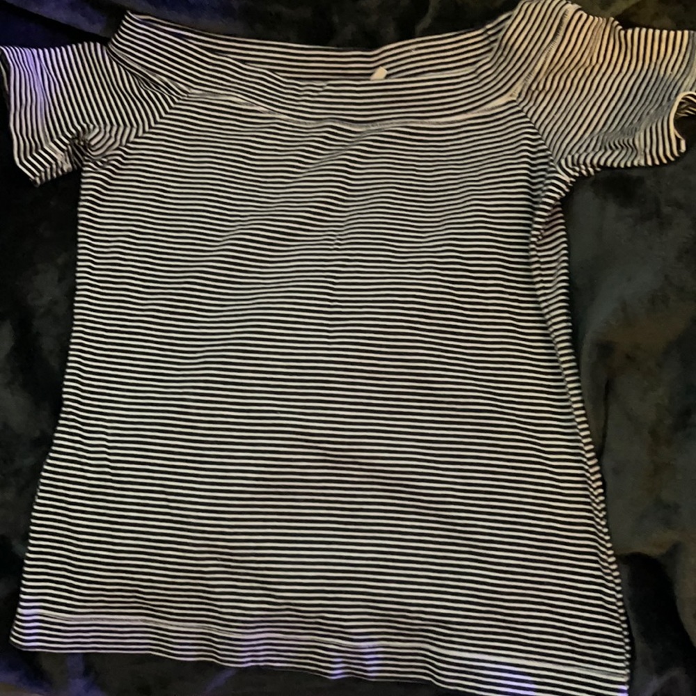 Blue with white stripe shirt size L